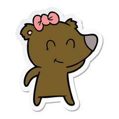 sticker of a female bear cartoon
