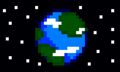 Fototapeta premium Earth Pixel Art