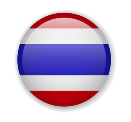 Thailand flag round bright icon vector Illustration
