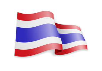 Thailand flag in the wind. Flag on white background vector illustration