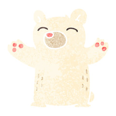 quirky retro illustration style cartoon polar bear