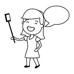 smiling woman speech bubble