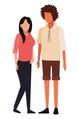 Fototapeta premium couple avatars cartoon