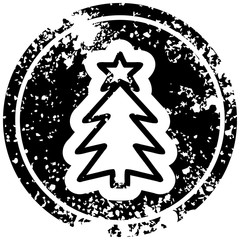 christmas tree distressed icon