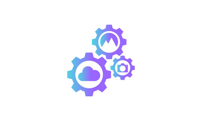 vector icon. setting gear icon concept. modern gradient style vector icon