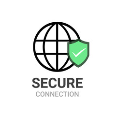 Secure your site with HTTPS, Secure connection icon vector illustration isolated, flat style secured ssl shield symbols, protected safe data encryption technology, https certificate privacy sign