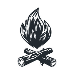 Bonfire icon isolated on white background