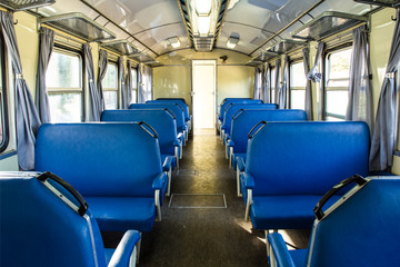 Empty retro railroad car