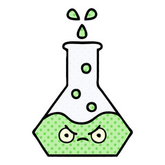 comic book style cartoon science beaker
