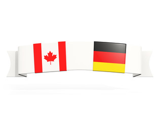 Banner with two square flags of canada and germany