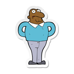 sticker of a cartoon worried man