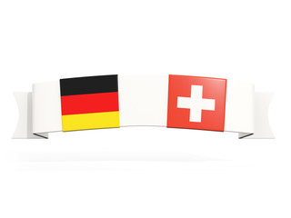 Banner with two square flags of Germany and switzerland