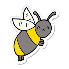 sticker of a cute cartoon bee