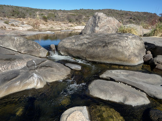 Fototapeta premium View of Los Chiorrillos river, in Cabalango, Cordoba, Argentina