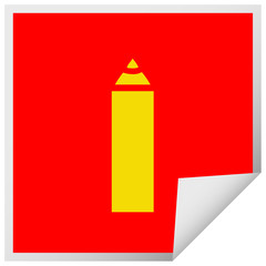 square peeling sticker cartoon blue pencil