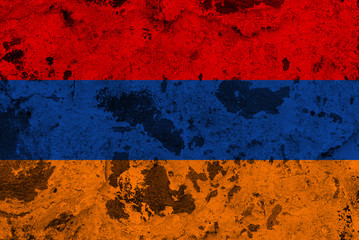 armenia flag on old wall