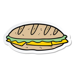 sticker of a cartoon cheese sandwich