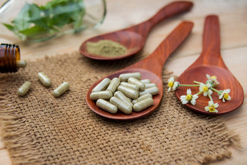 Alternative supplement capsules from organic herb 