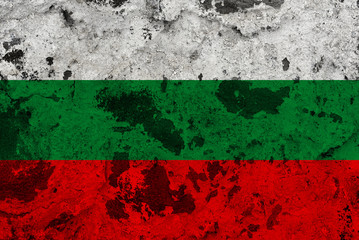 bulgaria flag on old wall