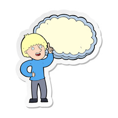 sticker of a cartoon man with idea