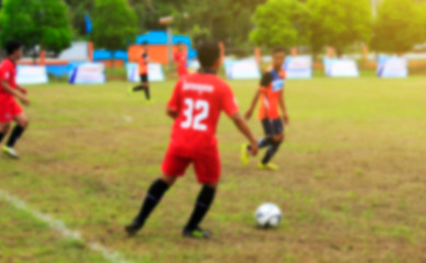 Obraz na płótnie Canvas Blurred photo of football player in field 