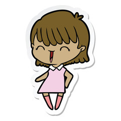 sticker of a cartoon woman