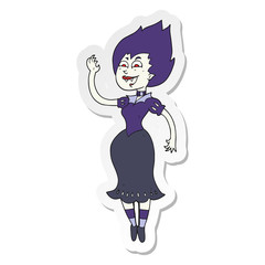 sticker of a cartoon vampire girl