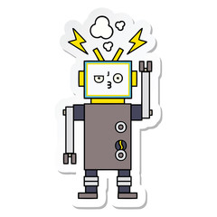 sticker of a cute cartoon robot
