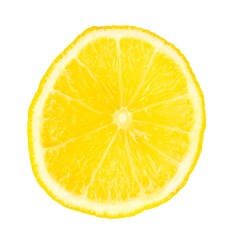 Cut lemon. Close up. Isolated on white background