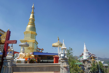 Beautiful landscape of ancient  temple in  watpanhamTemple,lamphun , Thailand