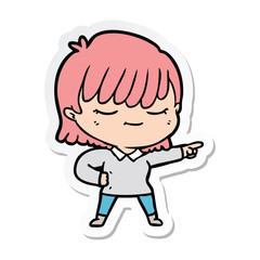 sticker of a cartoon woman