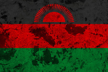 Malawi flag on old wall