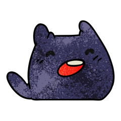 textured cartoon of a kawaii cat