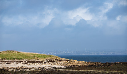 Fototapeta na wymiar Panorama ile de Molène Finistère nord Bretagne France