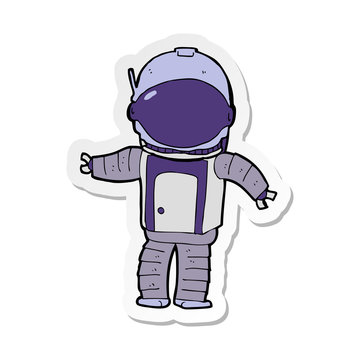 sticker of a cartoon astronaut