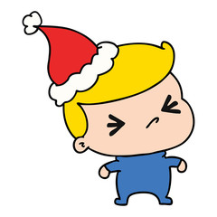 christmas cartoon of kawaii boy