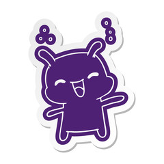 cartoon sticker kawaii cute happy alien