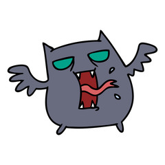 cartoon of cute scary kawaii bat