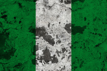 Nigeria flag on old wall