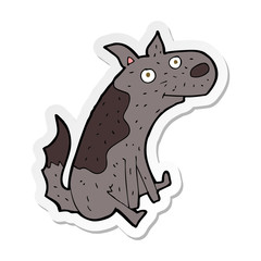 sticker of a cartoon sitting dog