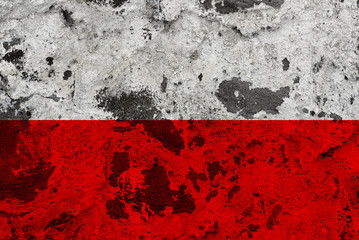 Poland flag on old wall