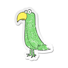 retro distressed sticker of a cartoon parrot