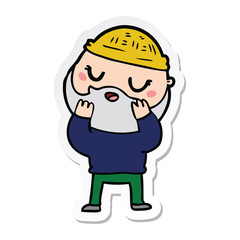 sticker of a cartoon man with beard