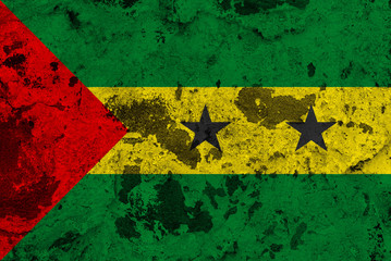 Sao Tome and Principe flag on old wall