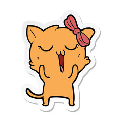 sticker of a cartoon cat