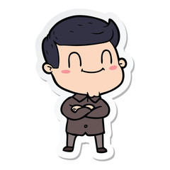 sticker of a cartoon friendly man