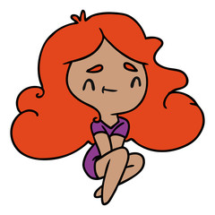 cartoon of a cute kawaii girl