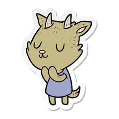sticker of a cartoon goat