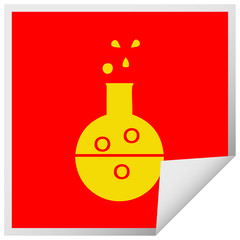 square peeling sticker cartoon chemistry tube