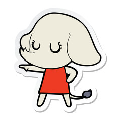 sticker of a cute cartoon elephant